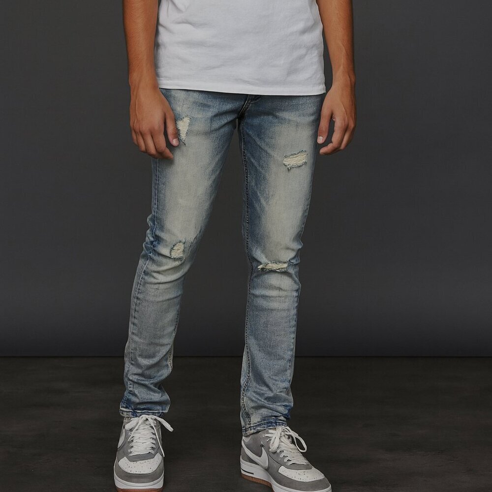 SILNT CHPTRS "Reality" Stacked Flare Jeans - Blue Vintage Washed - 30